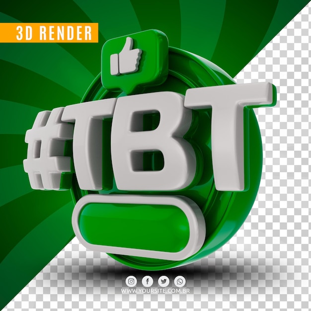 Hashtag tbt logotipo 3d para empresas