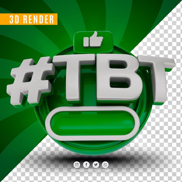 Hashtag tbt logotipo 3d para empresas