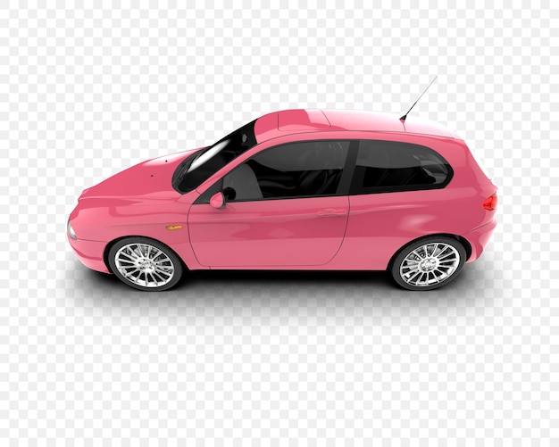 Hatchback-Auto isoliert auf durchsichtigem Hintergrund 3D-Rendering-Illustration