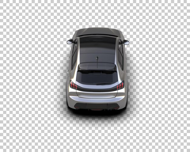 El hatchback plateado de la vista superior