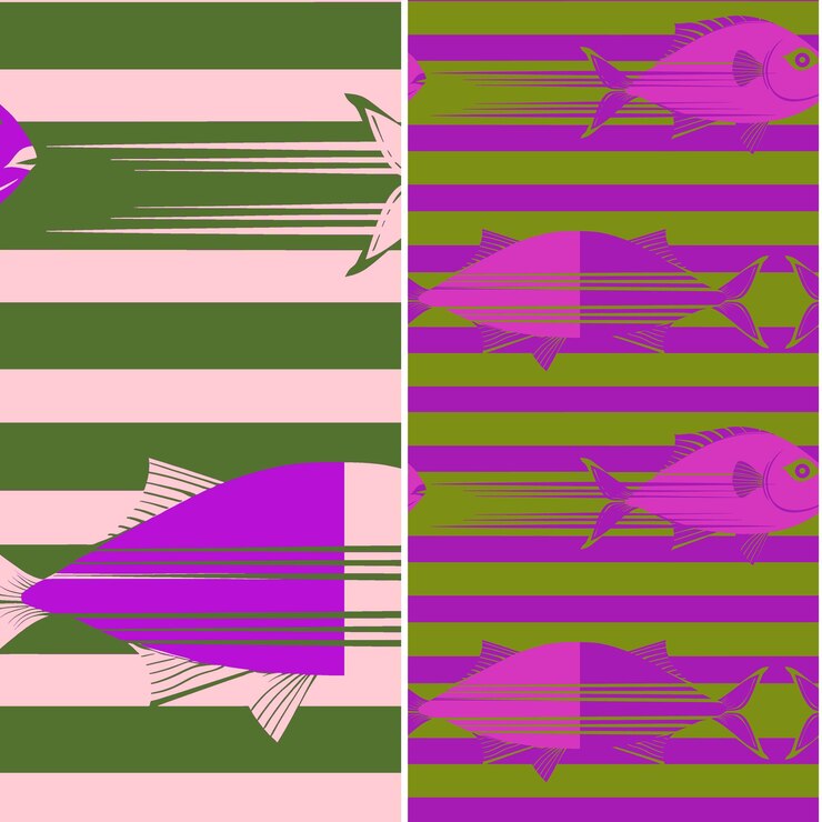 PSD hatchetfish con barras de luz horizontales diseño minimalista un diseño vectorial de patrón de la naturaleza