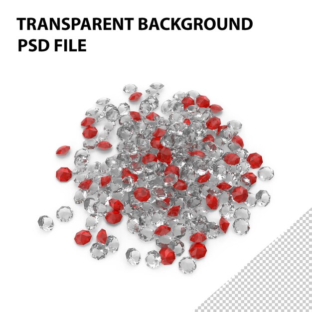 Haufen Diamanten Rot Weiß PNG