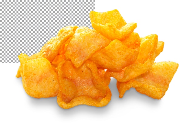 PSD haufen kartoffelchips isoliert auf transparentem hintergrund