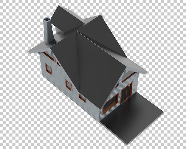 PSD haus isoliert auf transparentem hintergrund 3d-rendering-illustration