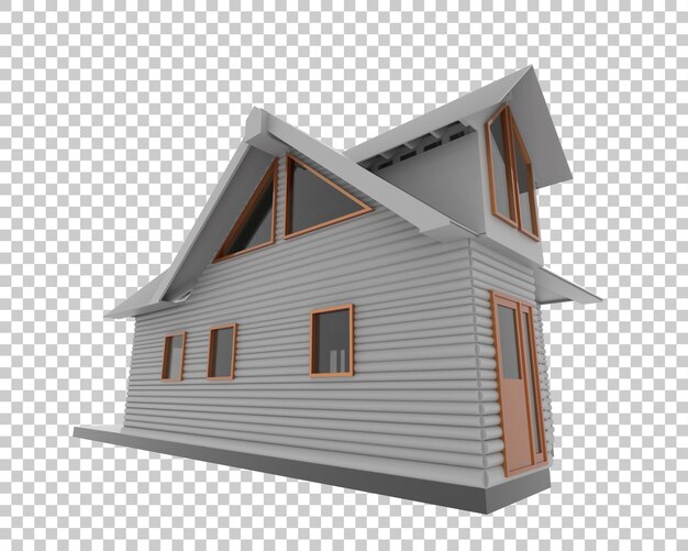 PSD haus isoliert auf transparentem hintergrund 3d-rendering-illustration