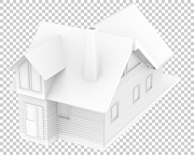 Haus isoliert auf transparentem hintergrund 3d-rendering-illustration