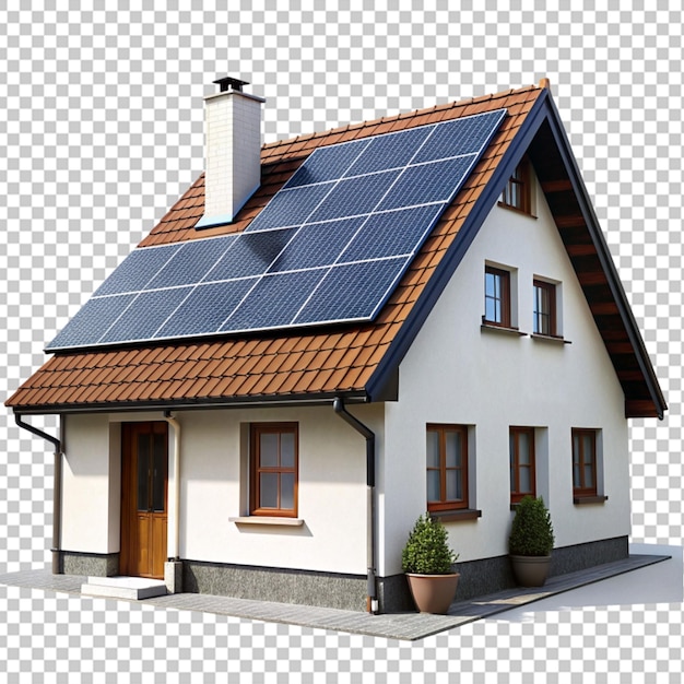 PSD haus mit solarpanel auf dem dach png