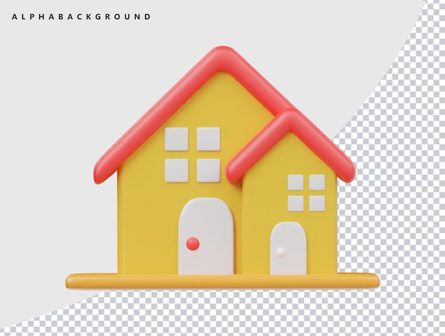 Haus-Symbol 3D-Render-Illustration