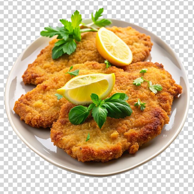 PSD hausgemachte gebratene hühnchen-schnitzel auf durchsichtigem hintergrund