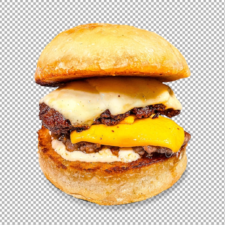PSD hausgemachter craft-stil cheeseburger isoliert