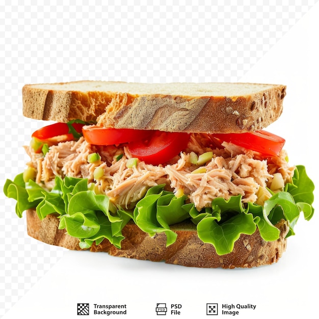 PSD hausgemachtes thunfischsandwich mit tomaten und salat