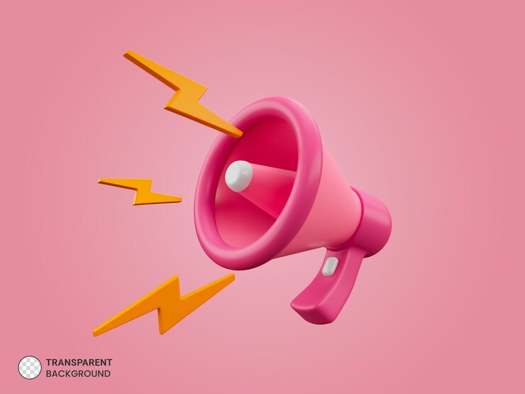 PSD haut-parleur mégaphone icône illustration de rendu 3d