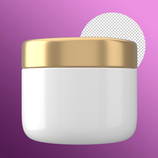 Hautpflege-Creme-Mockup-Verpackung in einem großen Glas in Weißgold