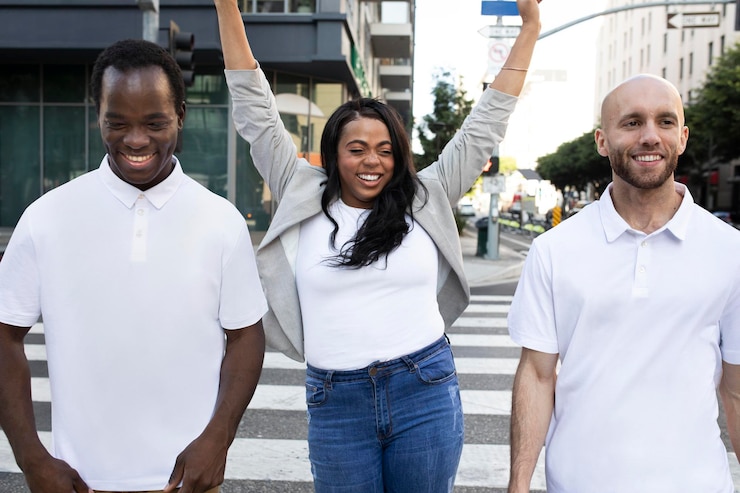 PSD des hauts blancs simples mock-up de vêtements de mode pour hommes et femmes