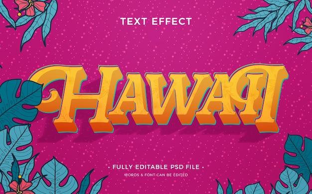 Hawaii hinterlässt texteffekt