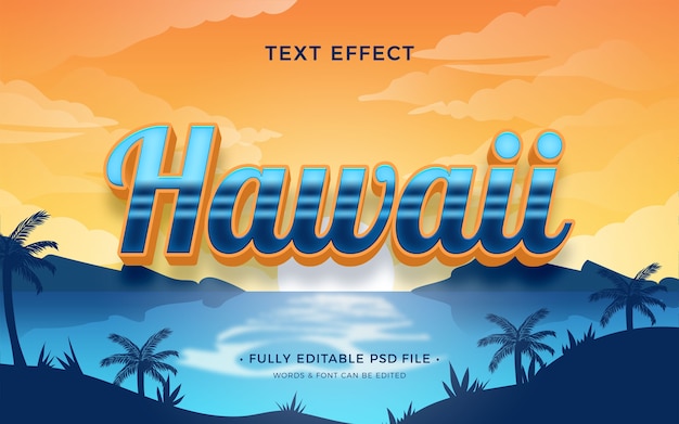 PSD hawaii-text-effekt