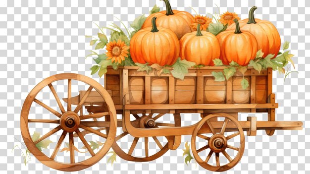 PSD hayride clipart em aquarela em fundo transaprent