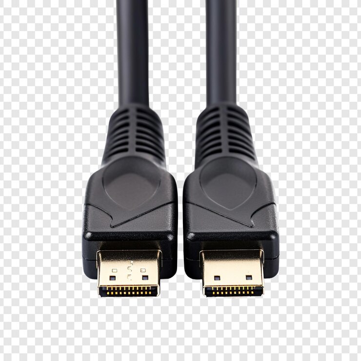 PSD hdmi cable isolated on transparent background