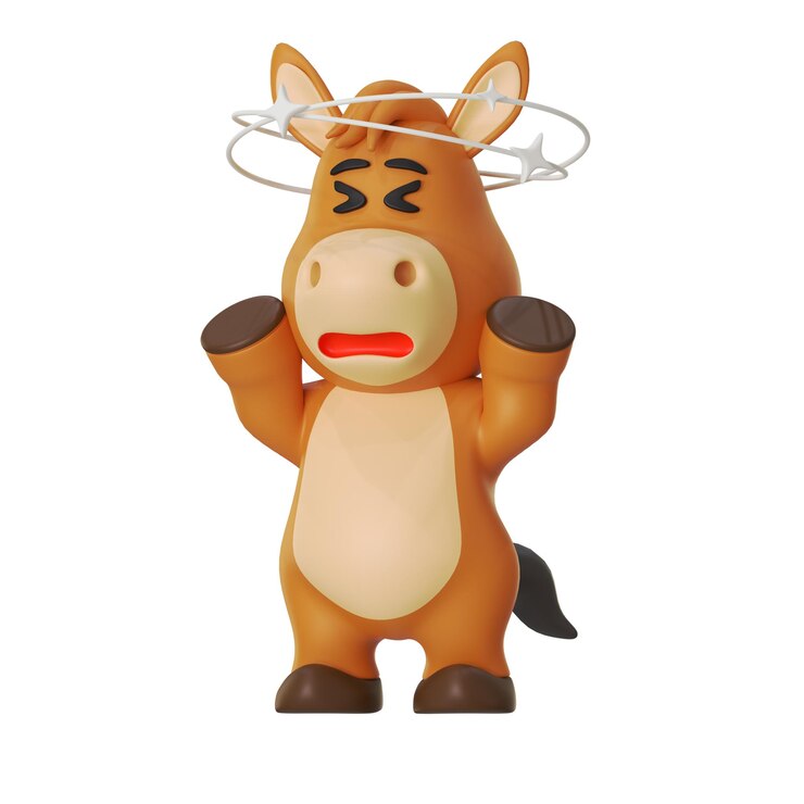 PSD headache horse mascot animal 3d