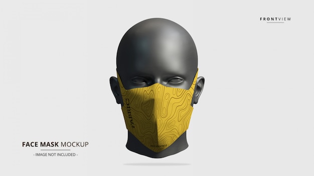 Headloop Face Mask Mockup Vista frontal - Maniquí femenino