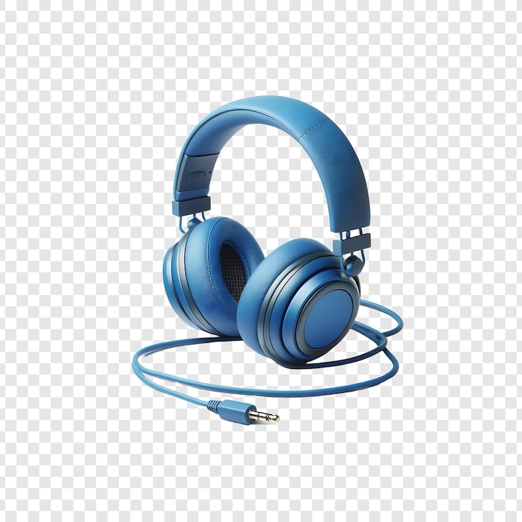 PSD headphones isolated on transparent background
