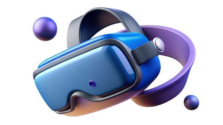PSD headset flotante de realidad virtual perfecto para mostrar aplicaciones o productos tecnológicos