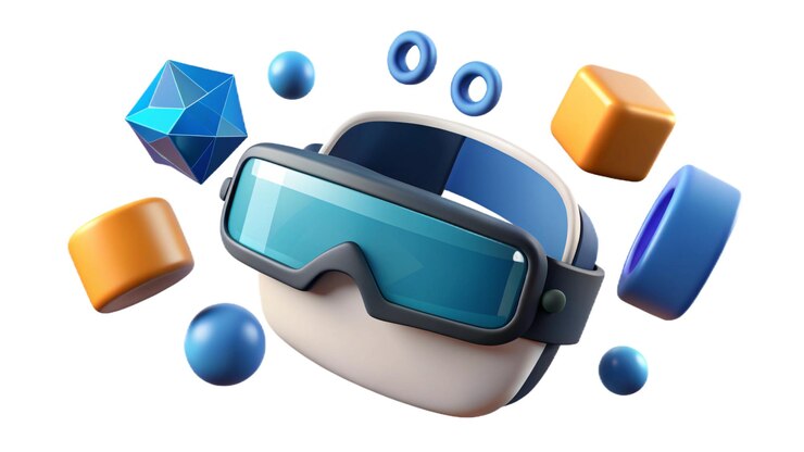 PSD headset flotante de realidad virtual perfecto para mostrar aplicaciones o productos tecnológicos