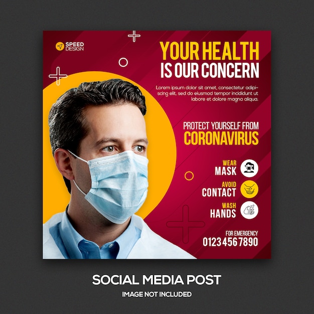 Health coronavirus social media post vorlage