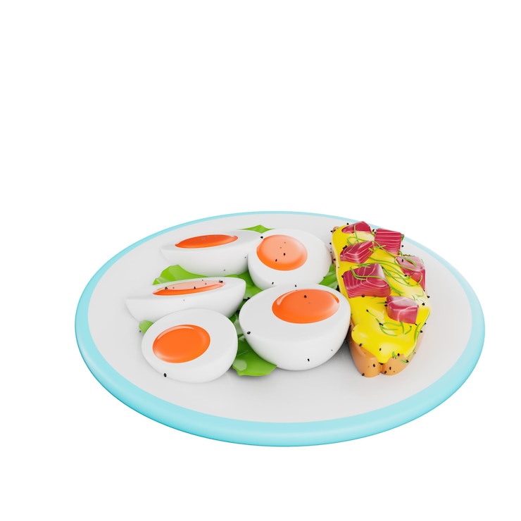 PSD healthy food 3d illustration