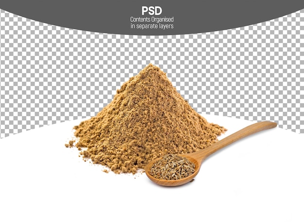 Heap Of Ginger Powder isolated on Transparent background