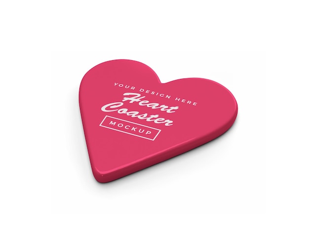 Heart coaster mockup design isoliert