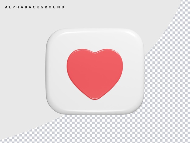 Heart icon vector 3d render
