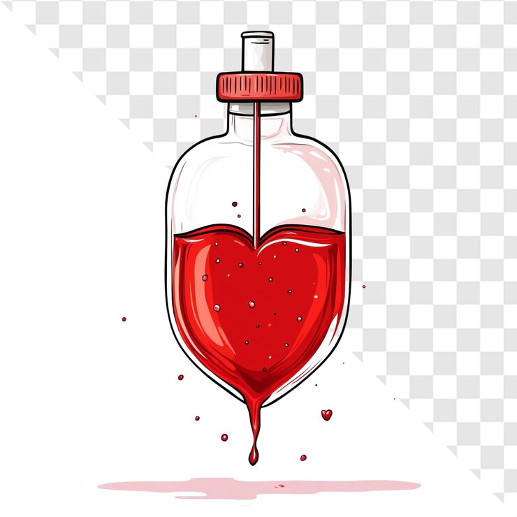 PSD heart shaped blood bag dripping love potion romantic valentine39s day
