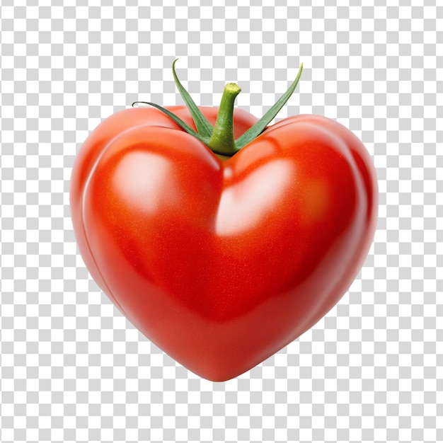 Heart-Shaped Tomato on Transparent Background