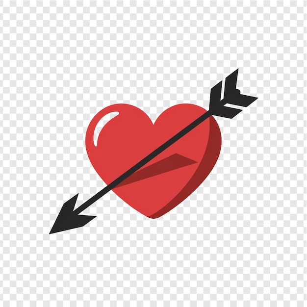 heart with arrow on the white background