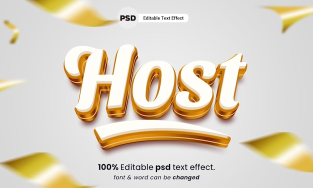 PSD héberger un effet de texte hôte psd modifiable 3d