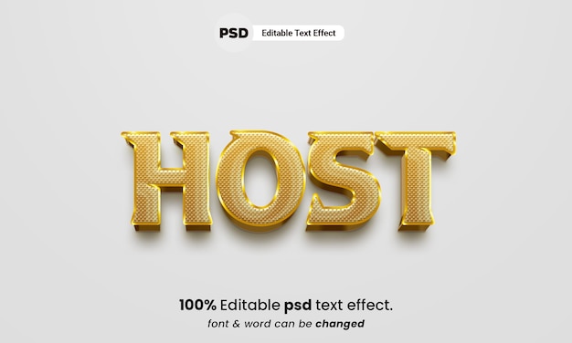 PSD héberger un effet de texte hôte psd modifiable 3d