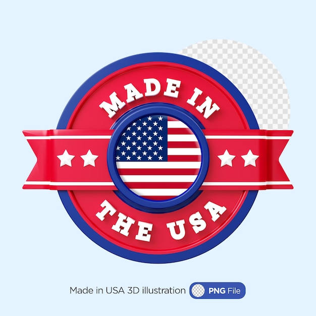 Hecho en los Estados Unidos 3D Ilustración de la insignia