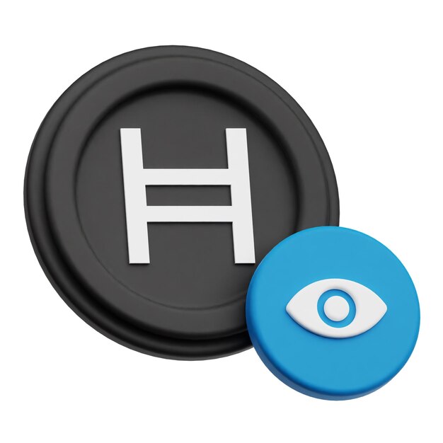 Hedera criptomoneda icono 3D aislado en el fondo blanco