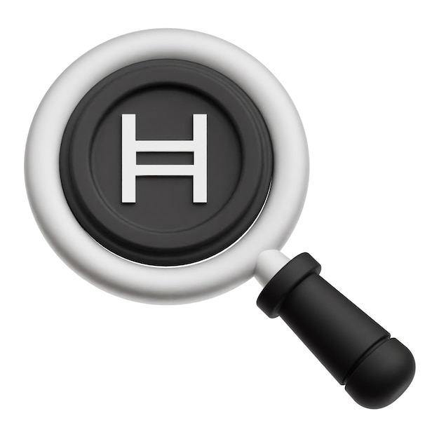 Hedera criptomoneda icono 3D aislado en el fondo blanco
