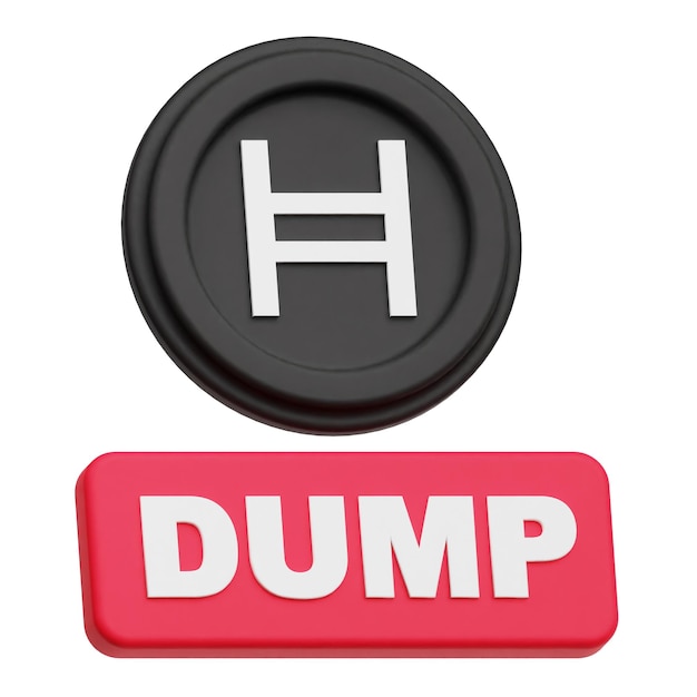 Hedera criptomoneda icono 3D aislado en el fondo blanco