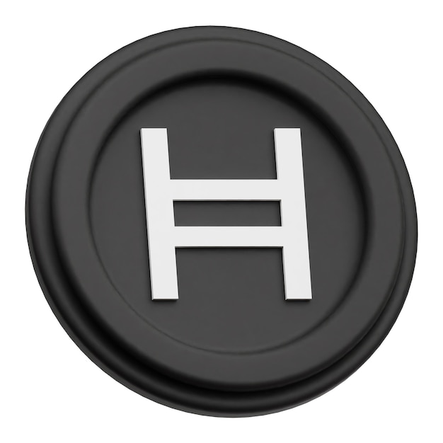Hedera criptomoneda icono 3D aislado en el fondo blanco