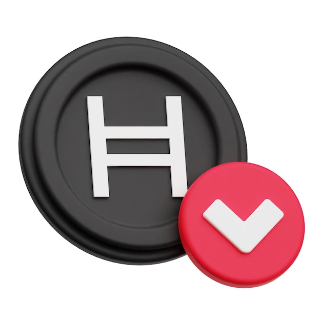 Hedera criptomoneda icono 3D aislado en el fondo blanco