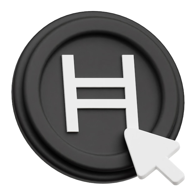 Hedera criptomoneda icono 3D aislado en el fondo blanco