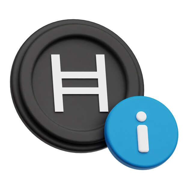 Hedera criptomoneda icono 3D aislado en el fondo blanco