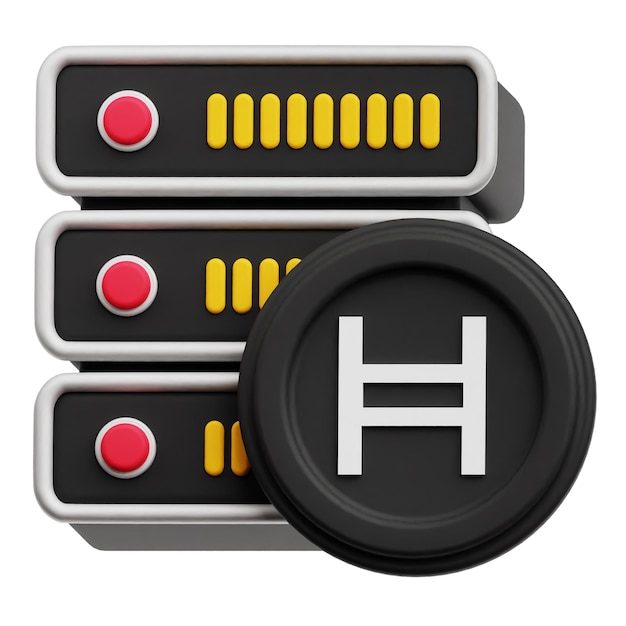 Hedera criptomoneda icono 3D aislado en el fondo blanco
