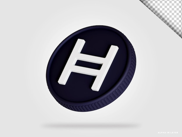 Hedera hbar criptomoneda moneda representación 3d aislada
