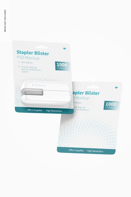 Hefter blister mockup, schwimmend