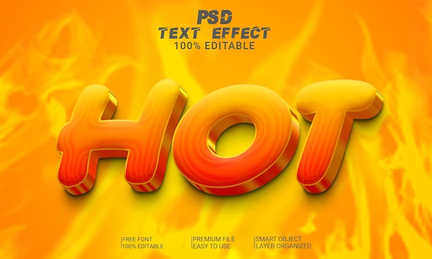 Heiße 3D-Texteffekt-PSD-Datei