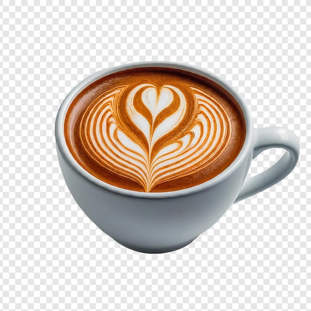 Heiße cappuccino-kaffeetassen png isoliert auf transparentem hintergrund premium psd